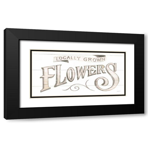Homegrown Summer Sign IV Black Modern Wood Framed Art Print with Double Matting by Nai, Danhui