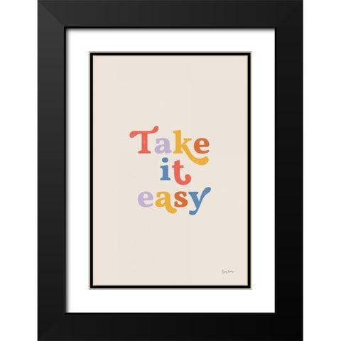 Take it Easy Bright Black Modern Wood Framed Art Print with Double Matting by Thorns, Becky