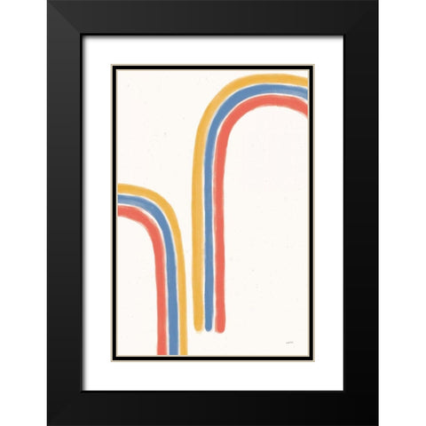 Bright Rainbow II Black Modern Wood Framed Art Print with Double Matting by York, Leah