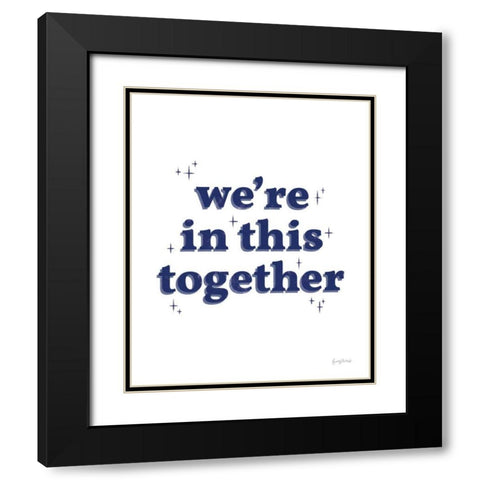 In This Together White Indigo Black Modern Wood Framed Art Print with Double Matting by Thorns, Becky