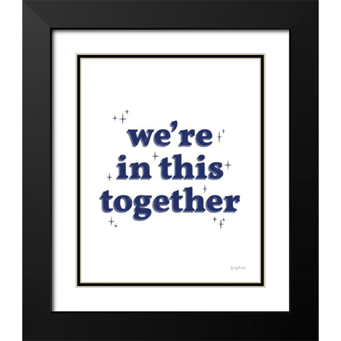 In This Together White Indigo Black Modern Wood Framed Art Print with Double Matting by Thorns, Becky