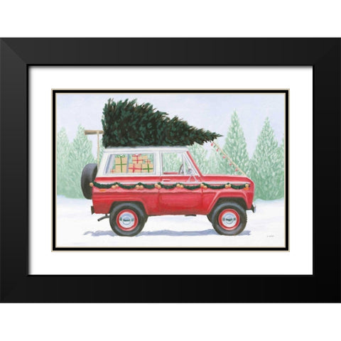 Christmas Farm III Black Modern Wood Framed Art Print with Double Matting by Wiens, James