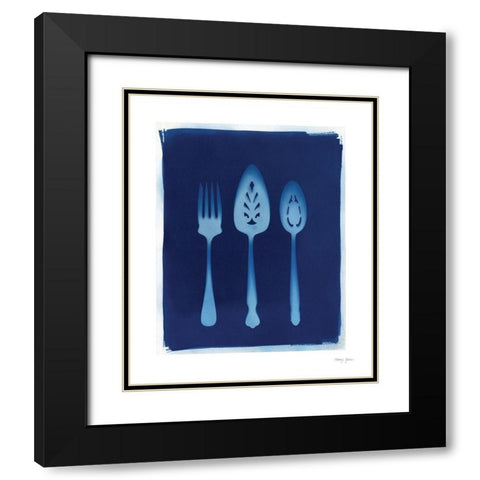 Cyanotype Kitchen X Black Modern Wood Framed Art Print with Double Matting by Green, Nancy