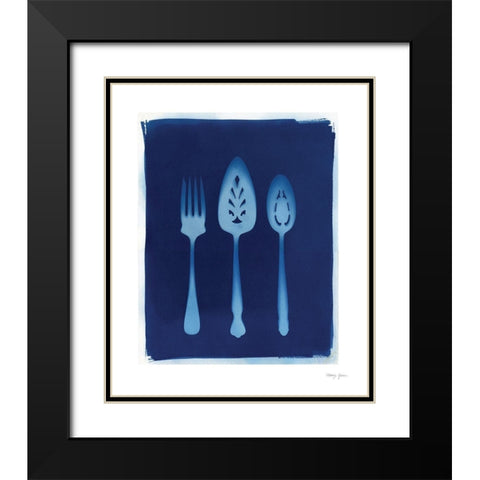Cyanotype Kitchen X Black Modern Wood Framed Art Print with Double Matting by Green, Nancy