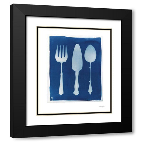 Cyanotype Kitchen XI Black Modern Wood Framed Art Print with Double Matting by Green, Nancy