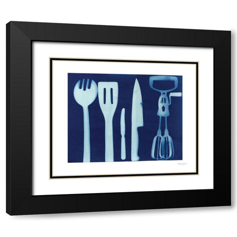 Cyanotype Kitchen XVI Black Modern Wood Framed Art Print with Double Matting by Green, Nancy