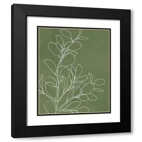 Eucalyptus I on Green Black Modern Wood Framed Art Print with Double Matting by Panganiban, Karyn