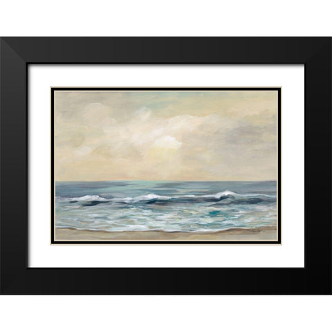 Gentle Waves Black Modern Wood Framed Art Print with Double Matting by Vassileva, Silvia