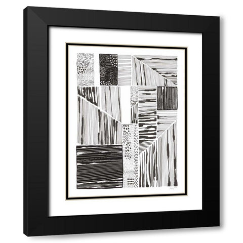 Lined Up II Black Modern Wood Framed Art Print with Double Matting by Prahl, Courtney