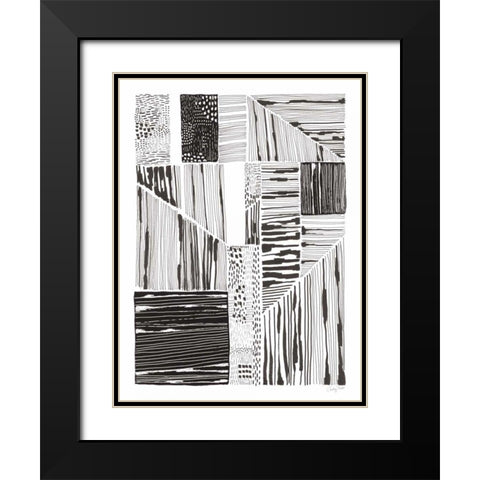 Lined Up II Black Modern Wood Framed Art Print with Double Matting by Prahl, Courtney