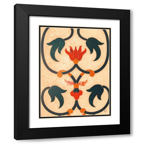 Mosaic II Black Modern Wood Framed Art Print with Double Matting by Larson, Nathan