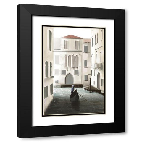 Venice Moment Black Modern Wood Framed Art Print with Double Matting by Escalante, Omar