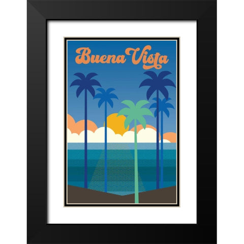 Buena Vista Clean Black Modern Wood Framed Art Print with Double Matting by Wild Apple Portfolio