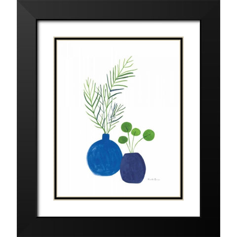 Potted I Indigo Black Modern Wood Framed Art Print with Double Matting by Zaman, Farida