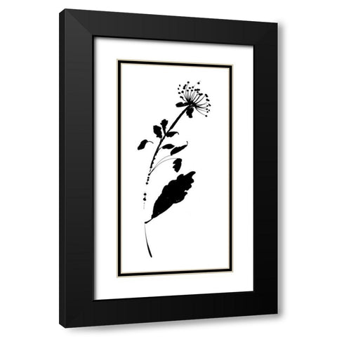 Silhouette Floral III Black Modern Wood Framed Art Print with Double Matting by Wild Apple Portfolio