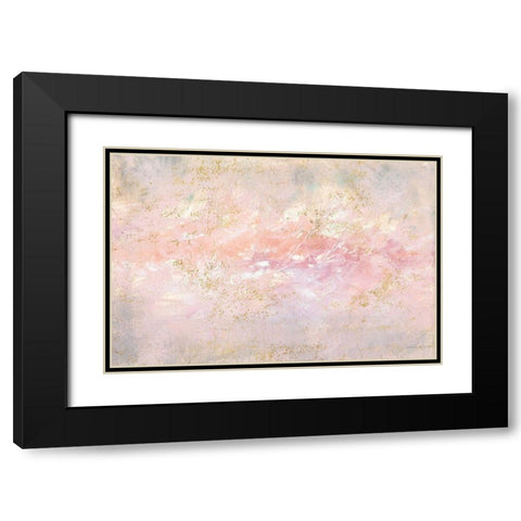 Through Fog Blush and Gold Black Modern Wood Framed Art Print with Double Matting by Nai, Danhui