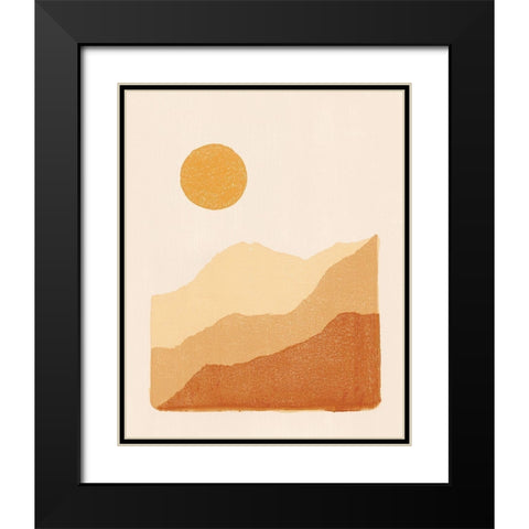 Rise Warm Black Modern Wood Framed Art Print with Double Matting by Hershey, Moira