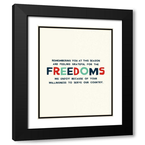Freedoms Black Modern Wood Framed Art Print with Double Matting by Mullan, Michael