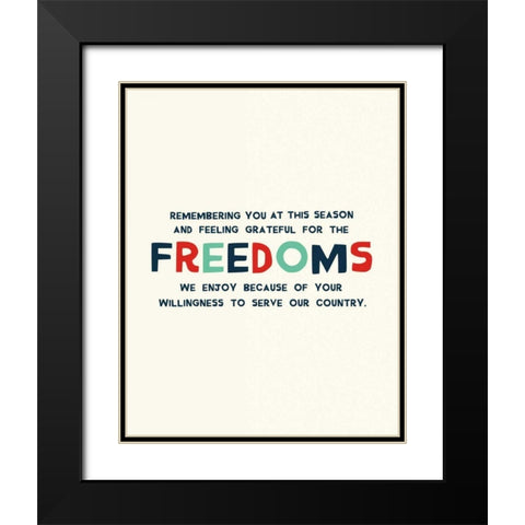 Freedoms Black Modern Wood Framed Art Print with Double Matting by Mullan, Michael