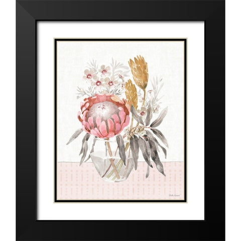 Petal Passion V Soft Boho Black Modern Wood Framed Art Print with Double Matting by Grove, Beth