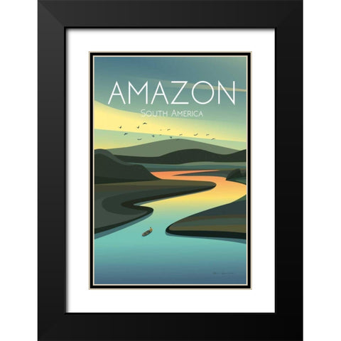 Amazon Black Modern Wood Framed Art Print with Double Matting by Escalante, Omar