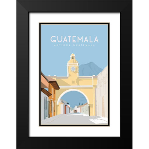 Antigua Guatemala Black Modern Wood Framed Art Print with Double Matting by Escalante, Omar