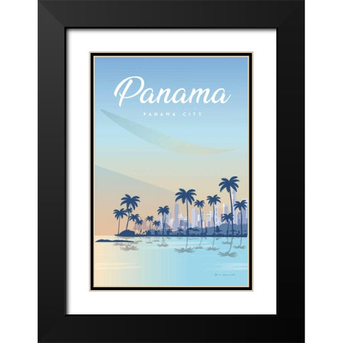 Panama Black Modern Wood Framed Art Print with Double Matting by Escalante, Omar