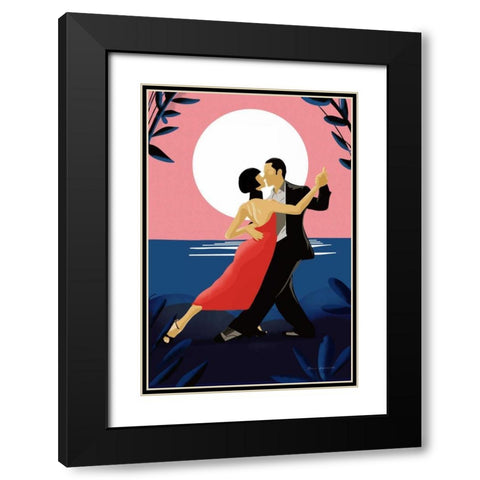 Tango Black Modern Wood Framed Art Print with Double Matting by Escalante, Omar