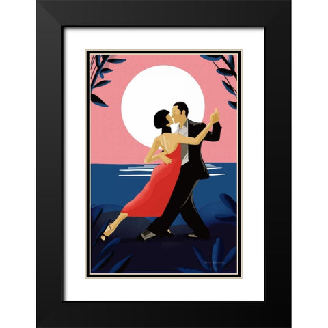 Tango Black Modern Wood Framed Art Print with Double Matting by Escalante, Omar