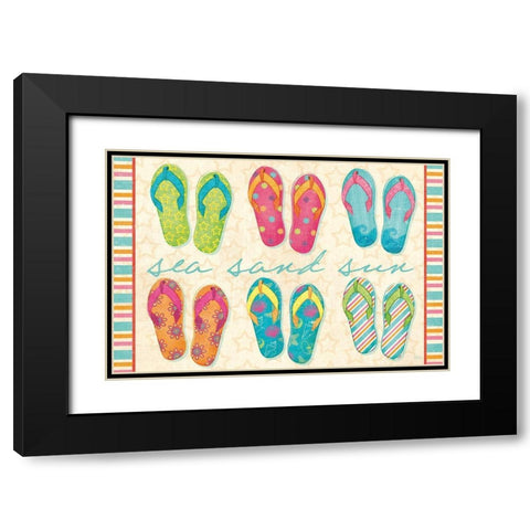 Beach Party VI Black Modern Wood Framed Art Print with Double Matting by Charron, Veronique
