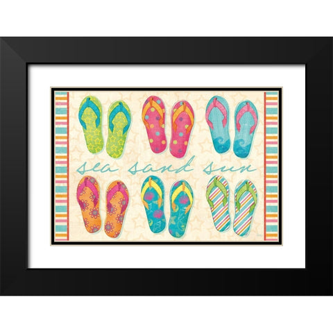 Beach Party VI Black Modern Wood Framed Art Print with Double Matting by Charron, Veronique