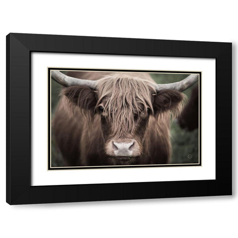 Cow Nose Light Black Modern Wood Framed Art Print with Double Matting by Larson, Nathan