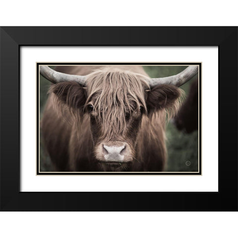 Cow Nose Light Black Modern Wood Framed Art Print with Double Matting by Larson, Nathan