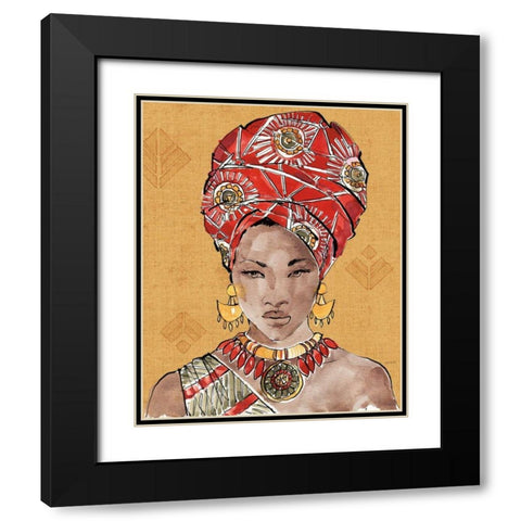 African Flair IV Warm Black Modern Wood Framed Art Print with Double Matting by Tavoletti, Anne