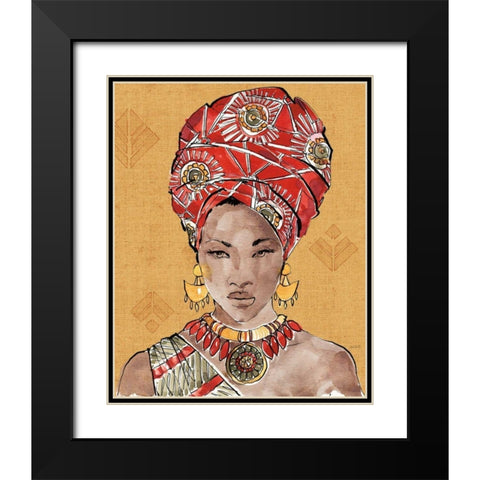 African Flair IV Warm Black Modern Wood Framed Art Print with Double Matting by Tavoletti, Anne