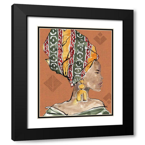 African Flair V Warm Black Modern Wood Framed Art Print with Double Matting by Tavoletti, Anne