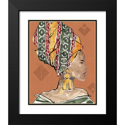 African Flair V Warm Black Modern Wood Framed Art Print with Double Matting by Tavoletti, Anne