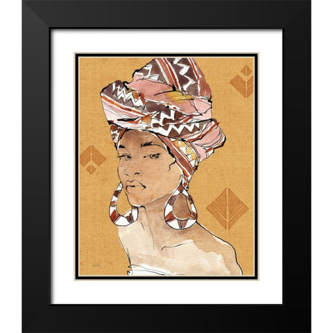 African Flair VI Warm Black Modern Wood Framed Art Print with Double Matting by Tavoletti, Anne