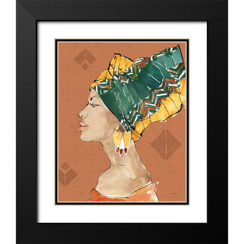 African Flair VII Warm Black Modern Wood Framed Art Print with Double Matting by Tavoletti, Anne