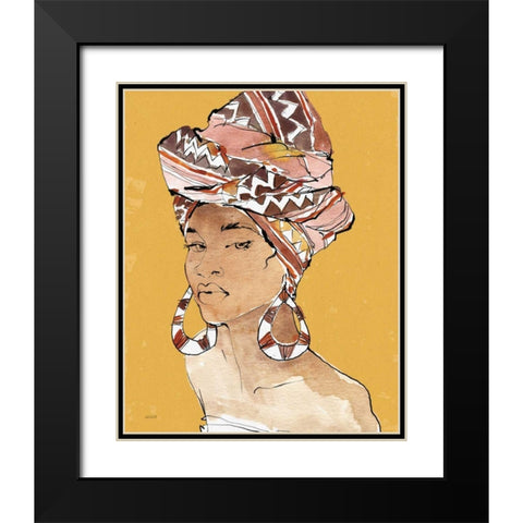 African Flair VI Earthy Black Modern Wood Framed Art Print with Double Matting by Tavoletti, Anne