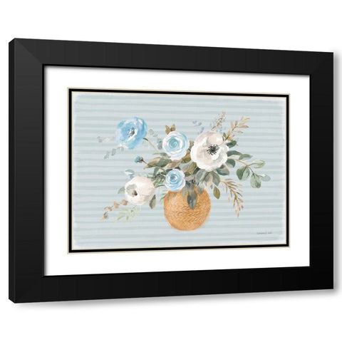Blooms of Spring I Coastal Black Modern Wood Framed Art Print with Double Matting by Nai, Danhui