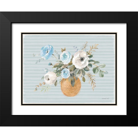 Blooms of Spring I Coastal Black Modern Wood Framed Art Print with Double Matting by Nai, Danhui