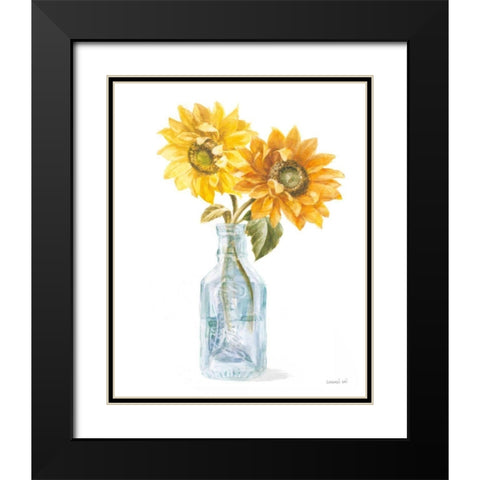 Fresh Cut Sunflowers I Black Modern Wood Framed Art Print with Double Matting by Nai, Danhui