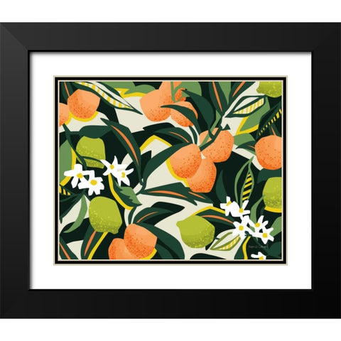Sweet Orange Lime Black Modern Wood Framed Art Print with Double Matting by Gallagher, Megan