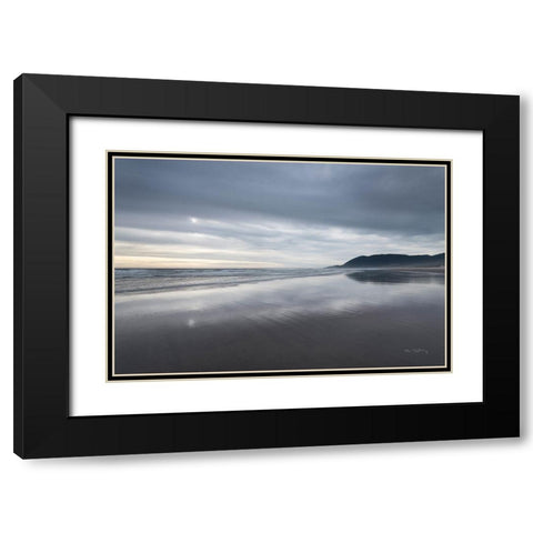 Nehalem Beach Oregon Black Modern Wood Framed Art Print with Double Matting by Majchrowicz, Alan