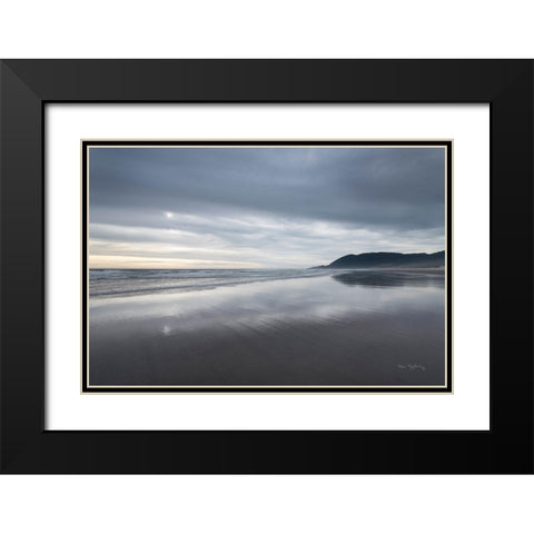 Nehalem Beach Oregon Black Modern Wood Framed Art Print with Double Matting by Majchrowicz, Alan