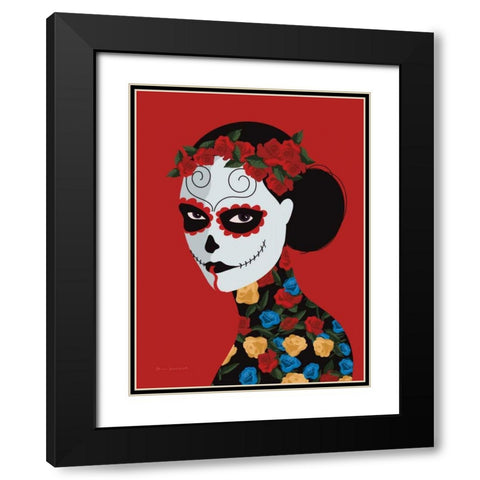 Dia de Los Muertos II Black Modern Wood Framed Art Print with Double Matting by Escalante, Omar