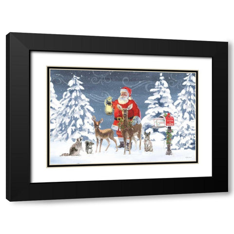 Santas List I Black Modern Wood Framed Art Print with Double Matting by Grove, Beth
