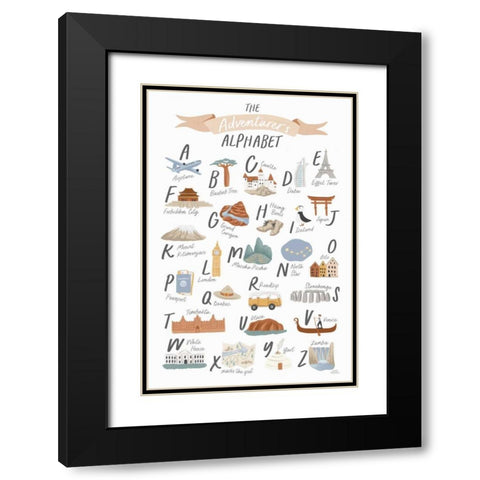 Around the World III Black Modern Wood Framed Art Print with Double Matting by Marshall, Laura