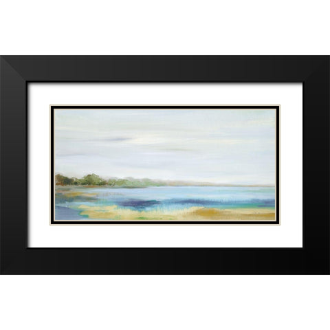 Emerald Lagoon Light Crop Black Modern Wood Framed Art Print with Double Matting by Vassileva, Silvia